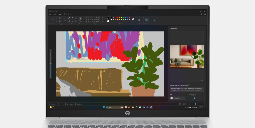 Buat sketsa, hasilkan dengan Cocreator